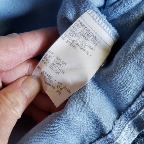 Jessica McClintock Gunne Sax Ice Blue Lace Dress - Picture 4 of 6